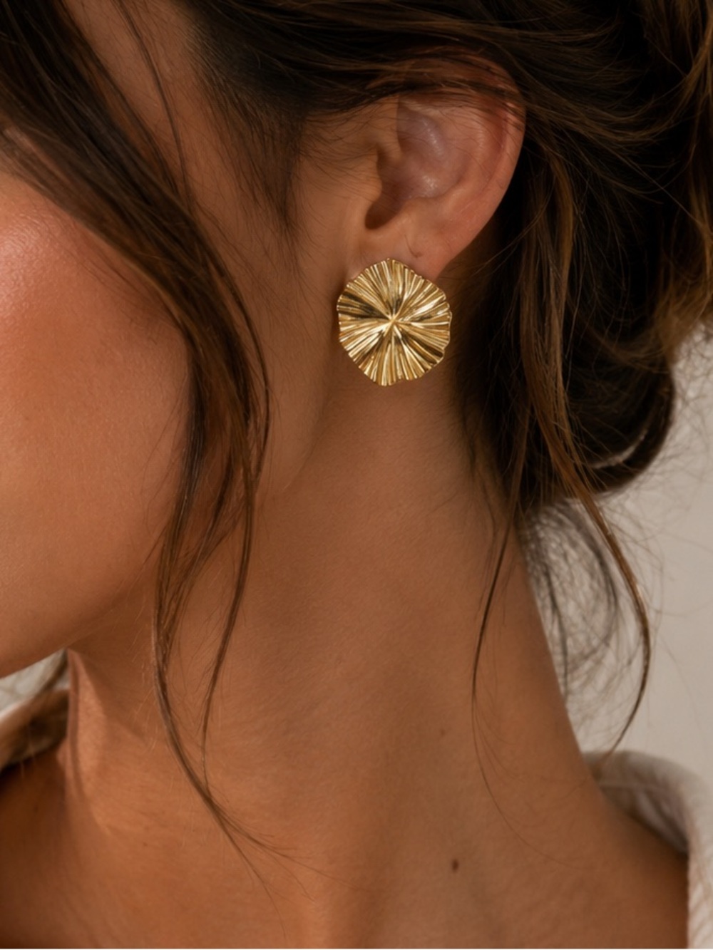 18K Gold Plated Leaf Stud Earrings